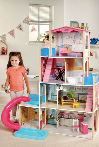 Wooden dolls house - wooden, kids