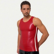 Mens Latex Rubber Red & white