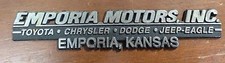 EMBLEM DEALER Emporia Motors Kansas Toyota Chrysler Dodge Jeep Eagle 70's 80's