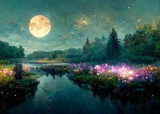 Moon River |  Mint Decoupage Paper  | Upcycling Furniture