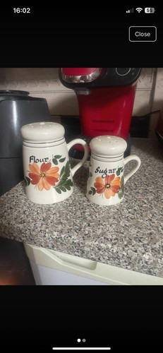 Vintage hand painted sugar - hand-painted,
