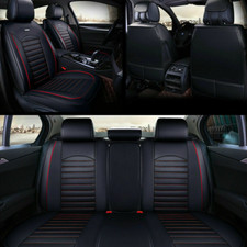 Full Set Car Seat Covers Black Deluxe Universal Protector Pu Leather Seat Covers