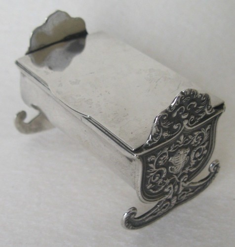 1896 solid silver stamp box - 1896,