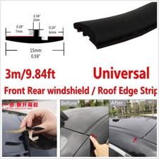 DIY 10ft/3M Black T-Type Rubber Seal Car Windshield Edge Protector Sealing Strip