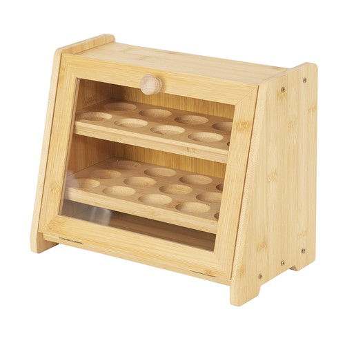 Tier bamboo egg holder - 2-tier,