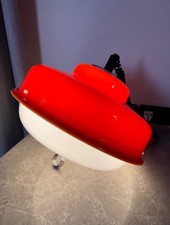 Vintage Meblo Orange & White Pendant Lamp from Guzzini, 1970s