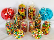 Various Plastic Sweet Jars x12 DIY Candy Buffet Birthday Party Wedding Storage