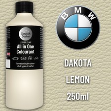 Leather Paint for BMW Car Seat DAKOTA LEMON. All in One 250ml Dye for Repairing.