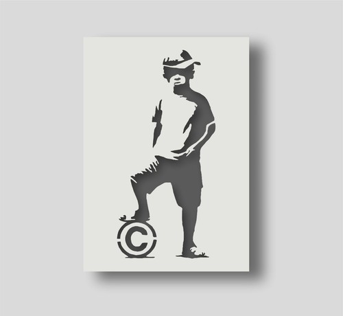 Banksy copyright boy stencil - stencil,