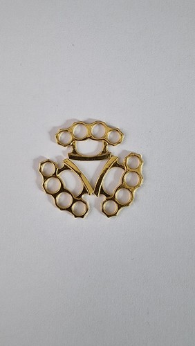 Gold knuckle duster pendant - knuckle,