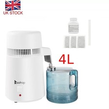 4L 304 Stainless Steel Countertop Water Distiller w/ Filter for Dental & Home