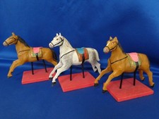 Antique toy horses golden saddle c1900 carousel horse for doll riding school
