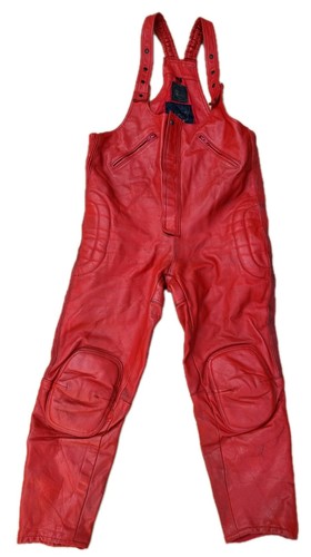 Rare red leather motorbike - leather,