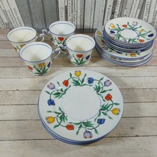 Wetley China England Plates Cups Tulip Pattern No 727569 19 pieces 