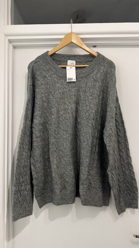 Grey cable knit jumper - h&m,