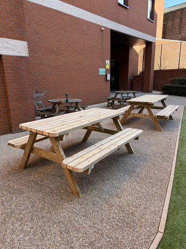 Wooden picnic bench - picnic, bench/table