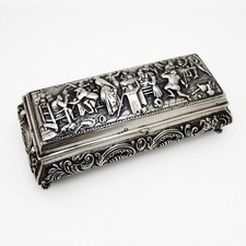 Scenic Dresser Box Dutch 835 Silver 1920 Zaanlanse Silversmiths Mono EDC