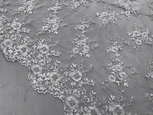 White embroidery beaded - white,
