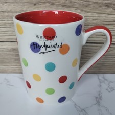 Whittard of Chelsea Multicolour Dots Spots Handpainted Ceramic Mug Red Interior