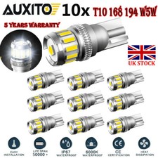 10xT10 SMD 194 White LED Bulbs