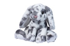 Douglas Toys Bouncie Soft Gray Spotted Bunny Stuffed Animal Toy, 8" sitting