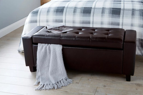Brown ottoman seat bench - brown,