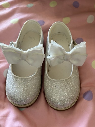Girls white glittery next - white,