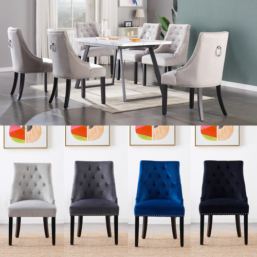 Single velvet dining chair - dining,
