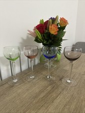 4 beautiful Coloured Hock wine