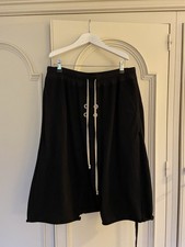 Rick Owens DRKSHDW Black Cotton Gimp Eyelet Pod Shorts Size Small