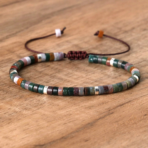 Natural crystal stone bracelet - natural,
