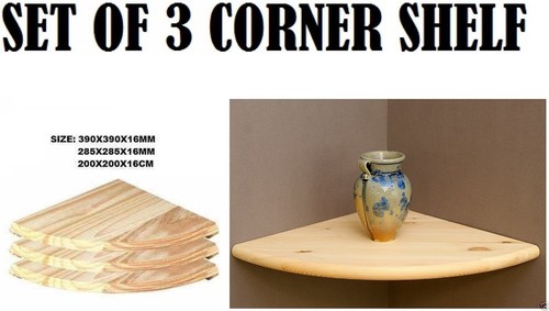 Wooden corner shelf - pack, 3