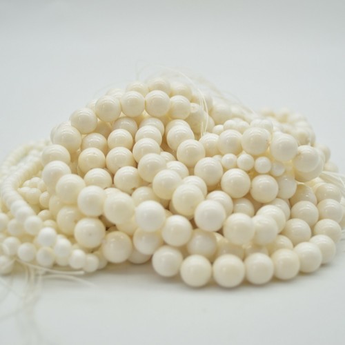 White coral round - white, beads