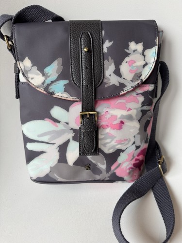 Joules grey pink floral wax - grey,