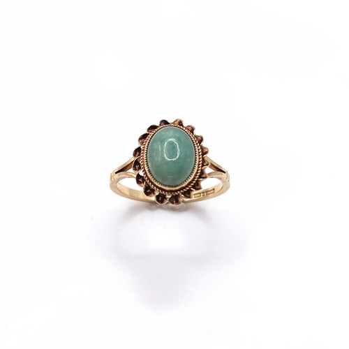 9ct gold vintage jade - vintage, ring