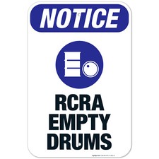 RCRA - Empty Drums Sign, OSHA