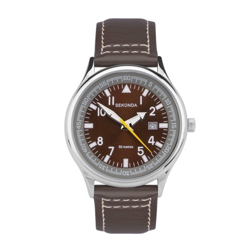 Sekonda mens 43mm watch brown - watch,