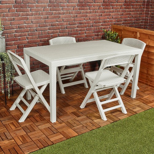 Plastic rattan patio dining - patio,