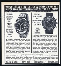 1965 Ollech & Wajs OWC Sportsman's Chronograph diving watch photo vtg print ad