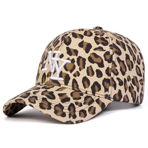 Leopard print washed baseball - print,