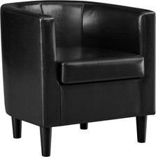 Black PU Leather Tub Chair