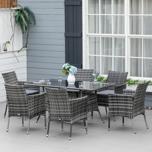 Seater rattan dining set - 6,