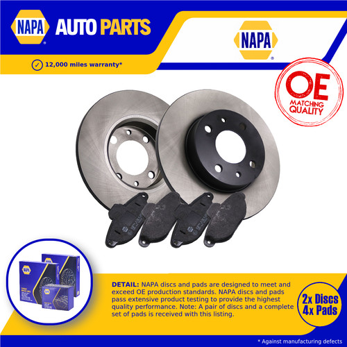 Vented brake discs and pads - 2x,