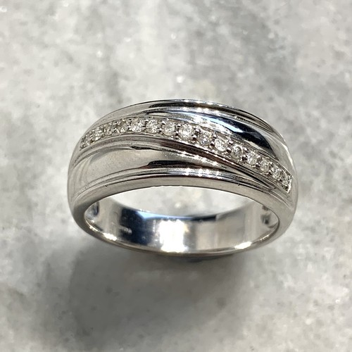 Diamond 9ct gold ring wave - gold,