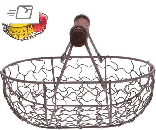 Vintage iron wire basket - iron,
