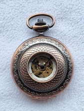 Embossed Skeleton Half Hunter