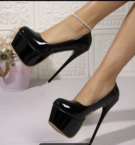 Erotica black patent platform - patent,
