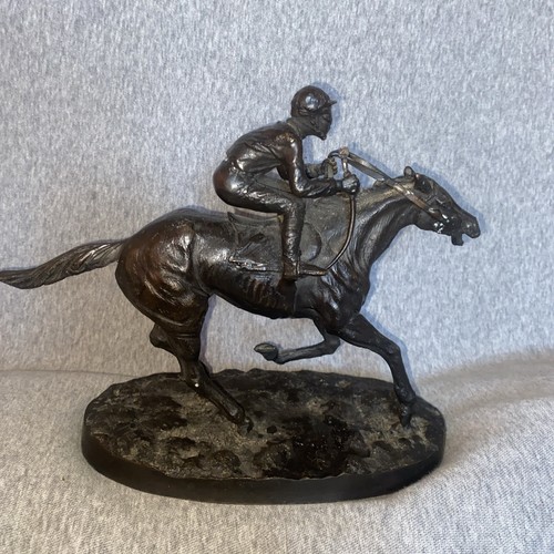 Bronze horse racing sculpture - bronze,