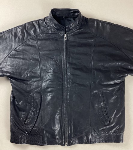 Vintage leather bomber jacket - bomber,