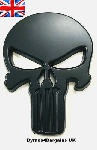 Skull car badge punisher black - skull,